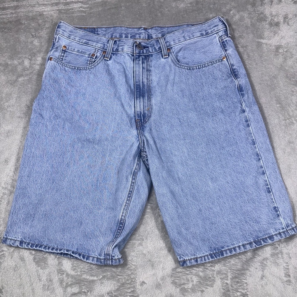 Levis 469 Mens Loose Fit Denim Shorts Size 36 Blue Medium Wash Casual Jorts